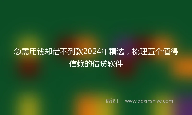 急需用钱却借不到款2024年精选，梳理五个值得信赖的借贷软件