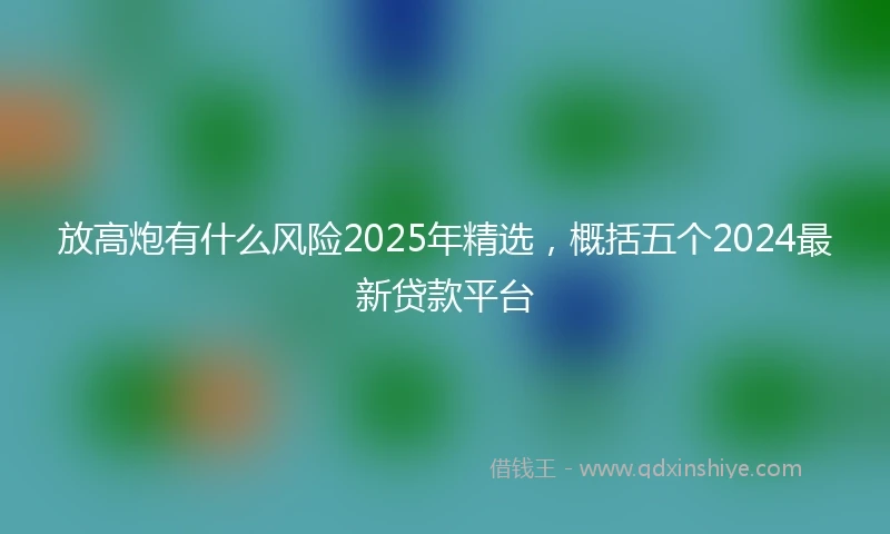 放高炮有什么风险2025年精选，概括五个2024最新贷款平台