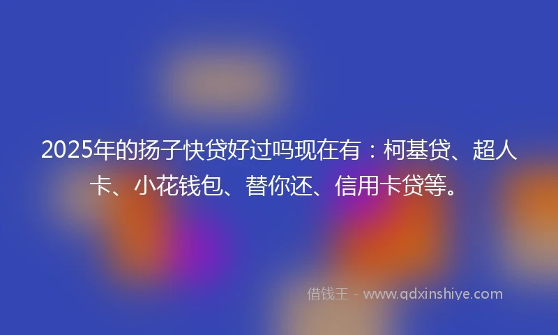 2025年的扬子快贷好过吗现在有：柯基贷、超人卡、小花钱包、替你还、信用卡贷等。