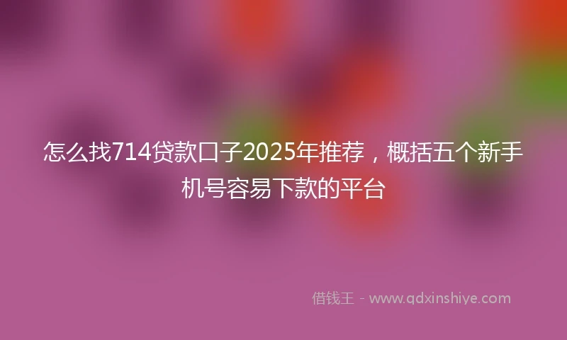 怎么找714贷款口子2025年推荐，概括五个新手机号容易下款的平台