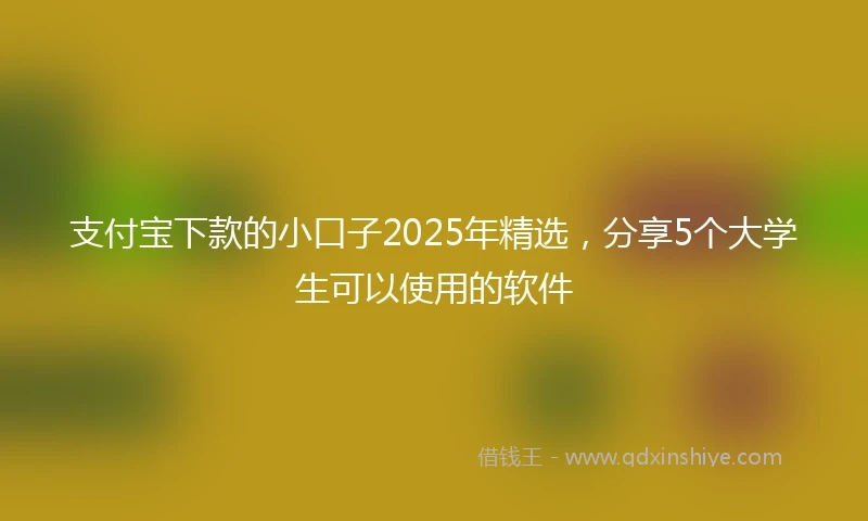 支付宝下款的小口子2025年精选，分享5个大学生可以使用的软件
