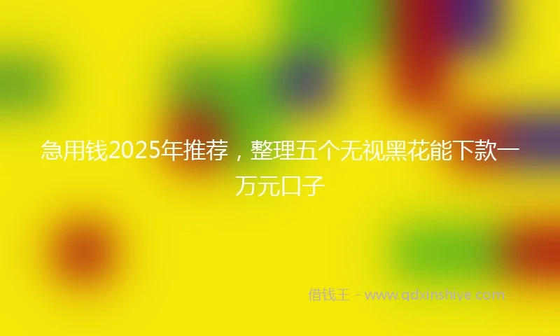 急用钱2025年推荐，整理五个无视黑花能下款一万元口子
