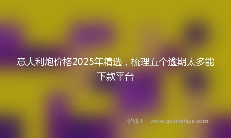 意大利炮价格2025年精选，梳理五个逾期太多能下款平台