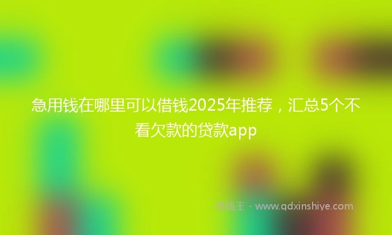急用钱在哪里可以借钱2025年推荐，汇总5个不看欠款的贷款app
