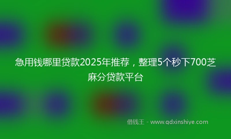 急用钱哪里贷款2025年推荐，整理5个秒下700芝麻分贷款平台