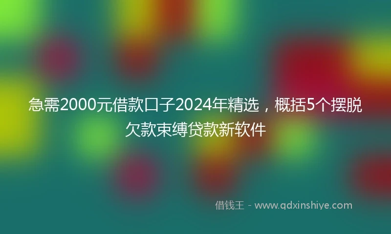 急需2000元借款口子2024年精选，概括5个摆脱欠款束缚贷款新软件