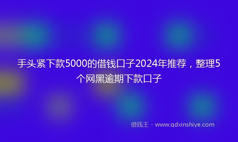 手头紧下款5000的借钱口子2024年推荐，整理5个网黑逾期下款口子