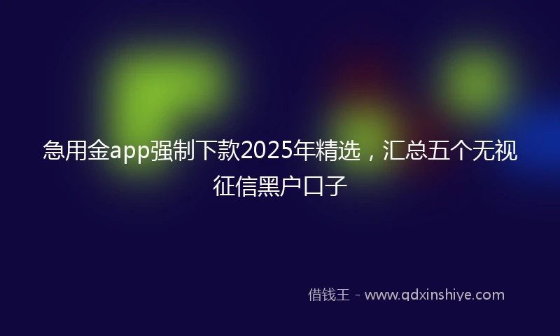 急用金app强制下款2025年精选，汇总五个无视征信黑户口子