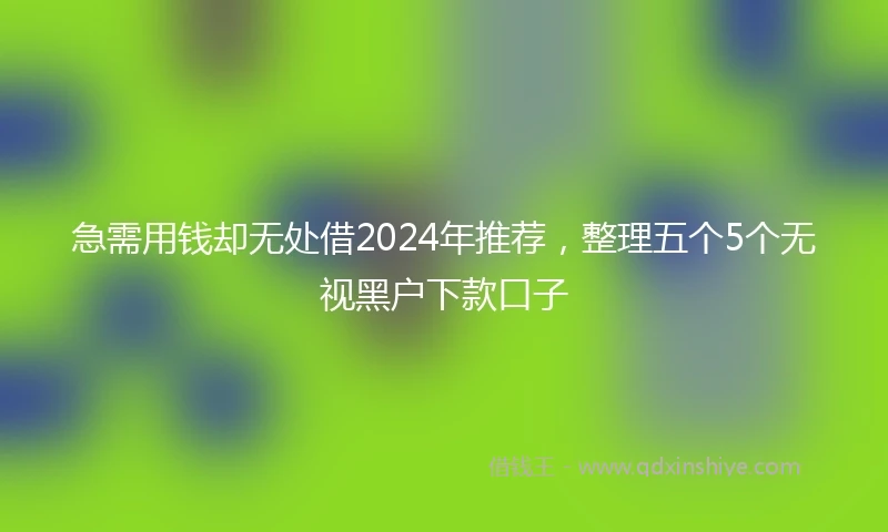 急需用钱却无处借2024年推荐，整理五个5个无视黑户下款口子