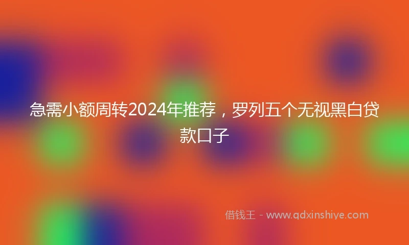 急需小额周转2024年推荐，罗列五个无视黑白贷款口子