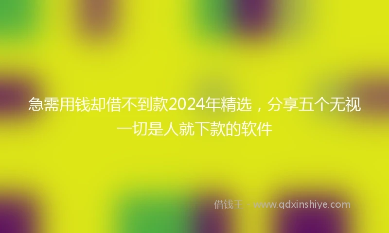 急需用钱却借不到款2024年精选，分享五个无视一切是人就下款的软件