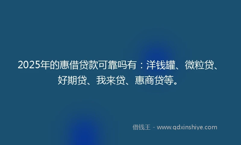 2025年的惠借贷款可靠吗有：洋钱罐、微粒贷、好期贷、我来贷、惠商贷等。