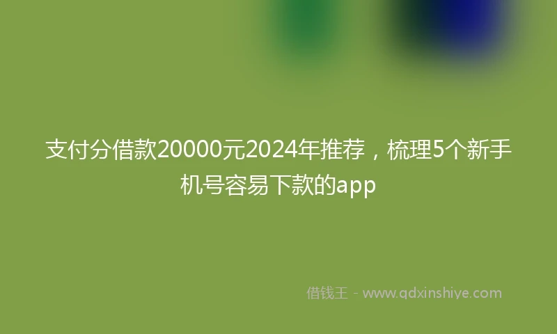 支付分借款20000元2024年推荐，梳理5个新手机号容易下款的app