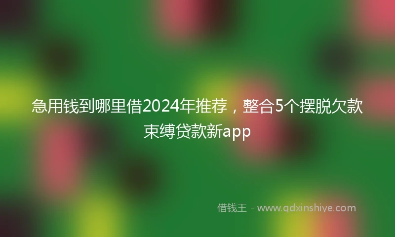 急用钱到哪里借2024年推荐，整合5个摆脱欠款束缚贷款新app