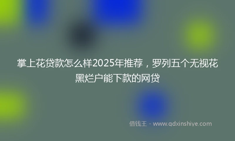 掌上花贷款怎么样2025年推荐，罗列五个无视花黑烂户能下款的网贷