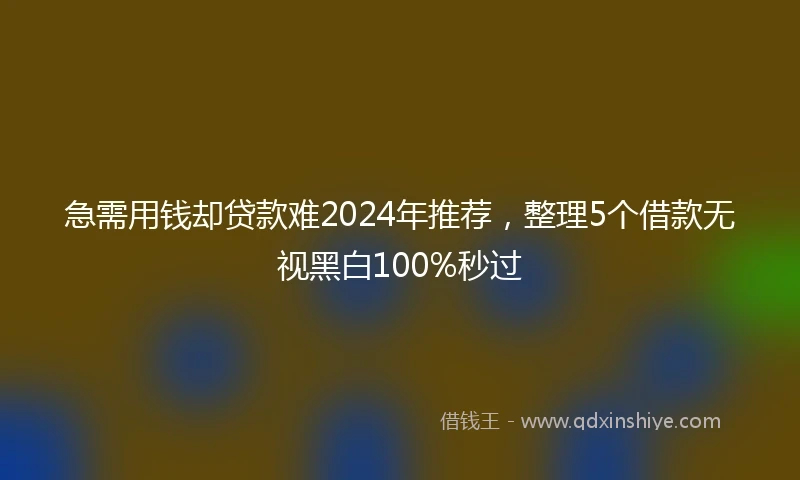 急需用钱却贷款难2024年推荐，整理5个借款无视黑白100%秒过