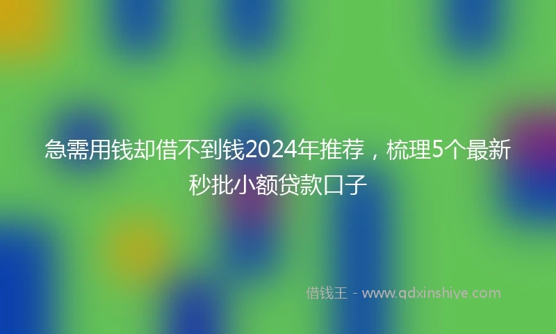 急需用钱却借不到钱2024年推荐，梳理5个最新秒批小额贷款口子