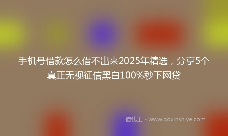 手机号借款怎么借不出来2025年精选，分享5个真正无视征信黑白100%秒下网贷