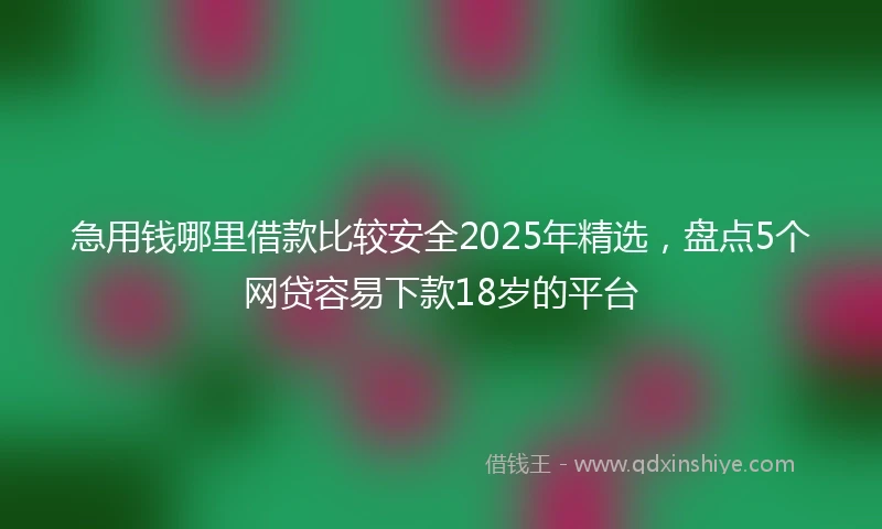 急用钱哪里借款比较安全2025年精选，盘点5个网贷容易下款18岁的平台