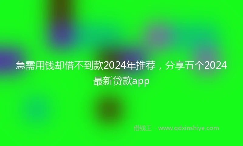 急需用钱却借不到款2024年推荐，分享五个2024最新贷款app