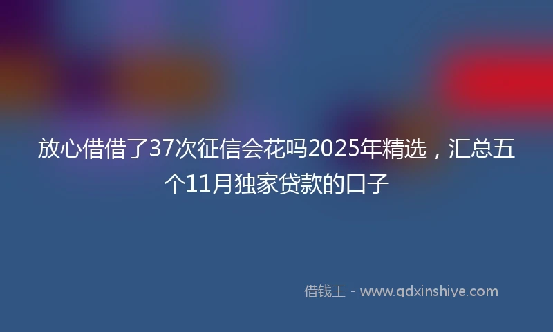 放心借借了37次征信会花吗2025年精选，汇总五个11月独家贷款的口子