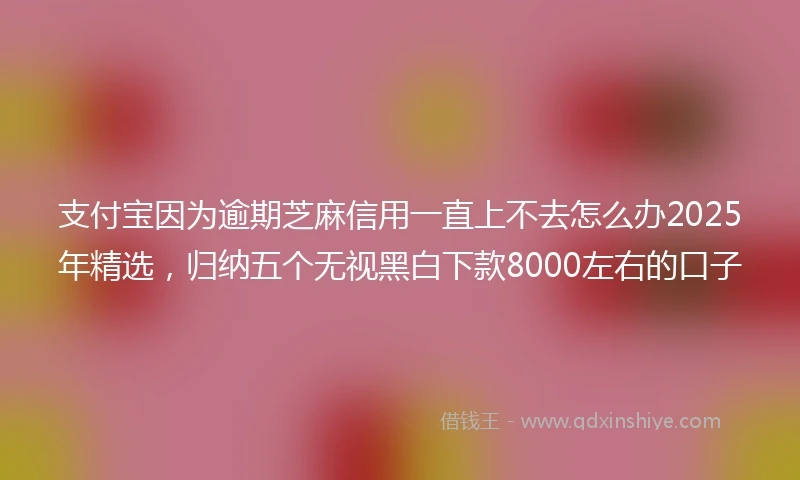 支付宝因为逾期芝麻信用一直上不去怎么办2025年精选，归纳五个无视黑白下款8000左右的口子