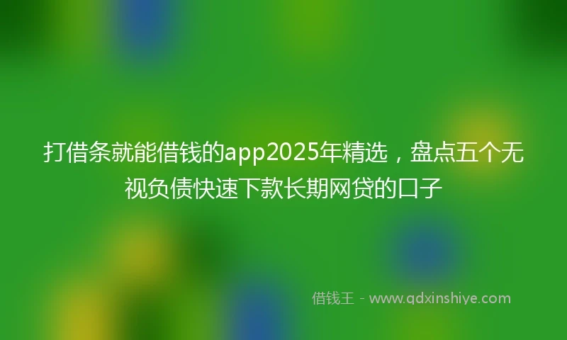 打借条就能借钱的app2025年精选，盘点五个无视负债快速下款长期网贷的口子