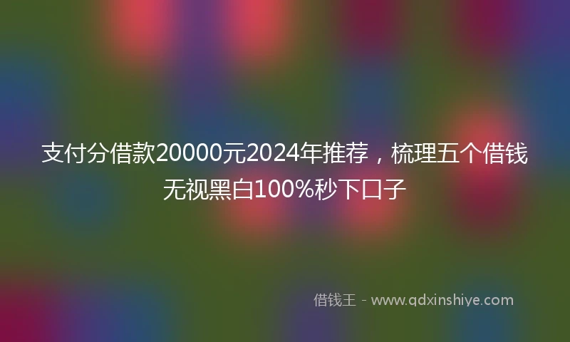 支付分借款20000元2024年推荐，梳理五个借钱无视黑白100%秒下口子