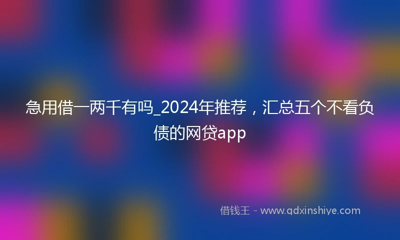 急用借一两千有吗_2024年推荐，汇总五个不看负债的网贷app