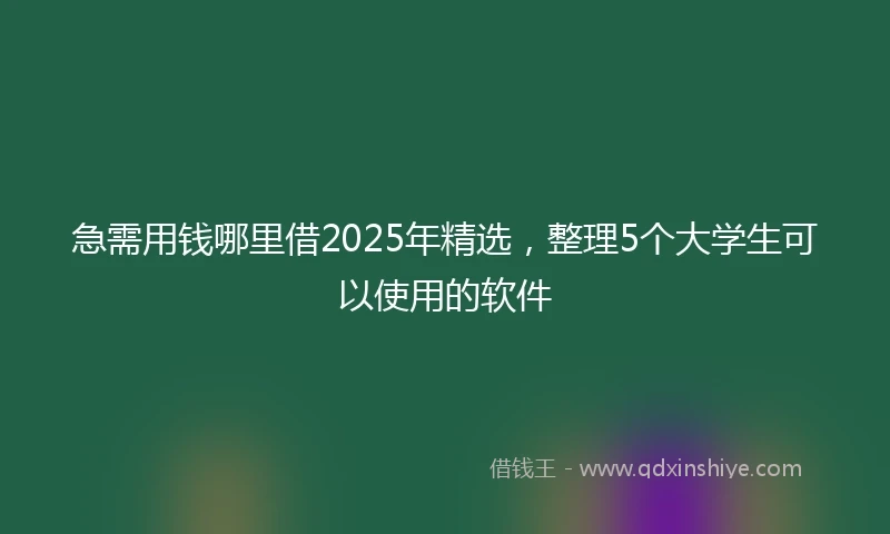 急需用钱哪里借2025年精选，整理5个大学生可以使用的软件