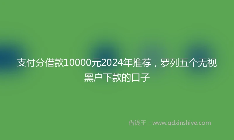 支付分借款10000元2024年推荐，罗列五个无视黑户下款的口子