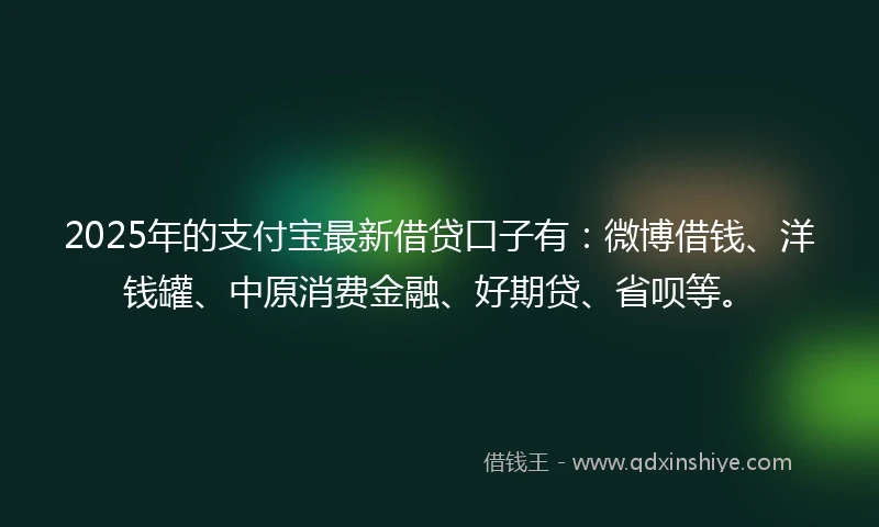 2025年的支付宝最新借贷口子有：微博借钱、洋钱罐、中原消费金融、好期贷、省呗等。