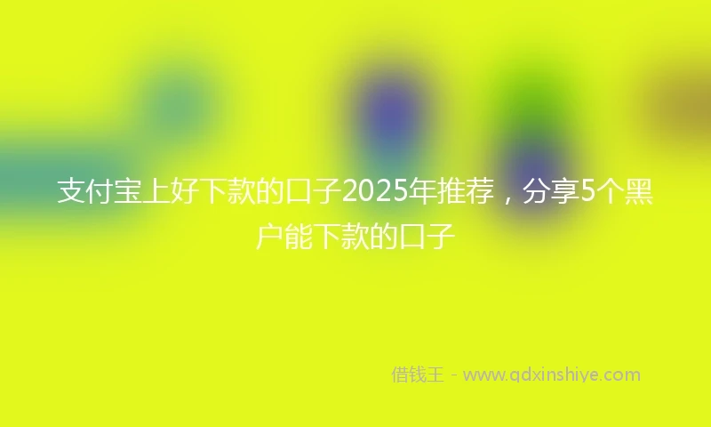 支付宝上好下款的口子2025年推荐，分享5个黑户能下款的口子