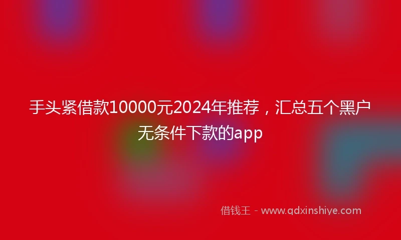 手头紧借款10000元2024年推荐，汇总五个黑户无条件下款的app