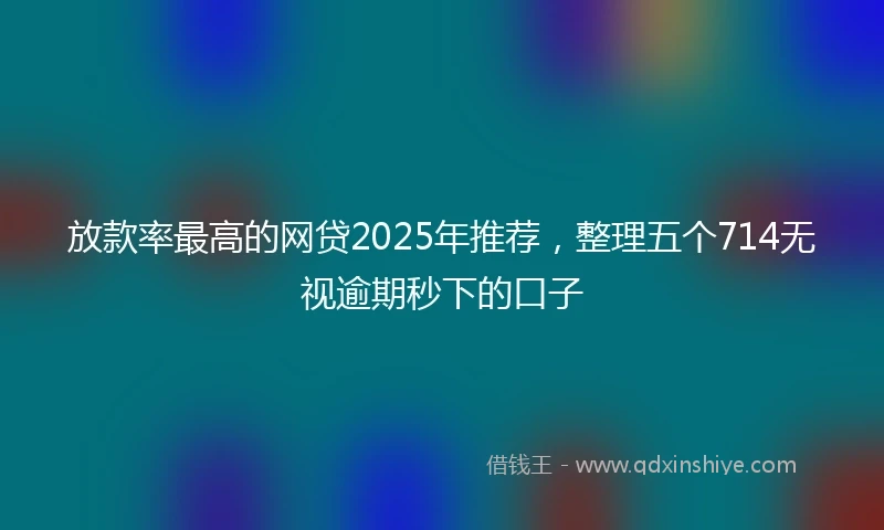 放款率最高的网贷2025年推荐，整理五个714无视逾期秒下的口子