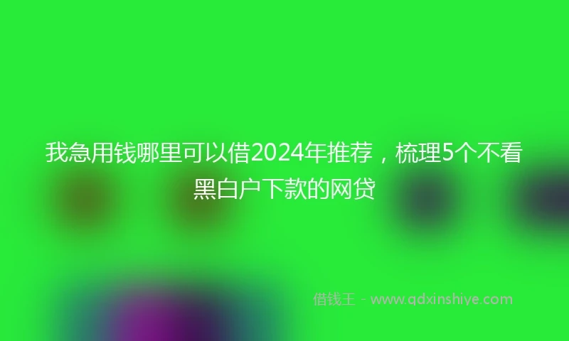 我急用钱哪里可以借2024年推荐，梳理5个不看黑白户下款的网贷