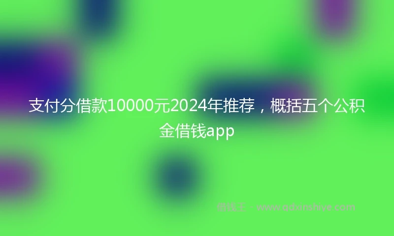 支付分借款10000元2024年推荐，概括五个公积金借钱app