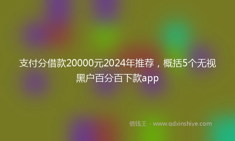 支付分借款20000元2024年推荐，概括5个无视黑户百分百下款app