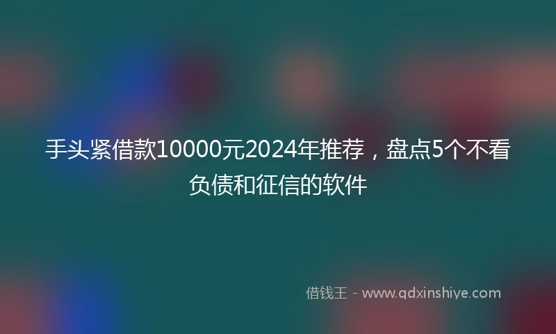 手头紧借款10000元2024年推荐，盘点5个不看负债和征信的软件