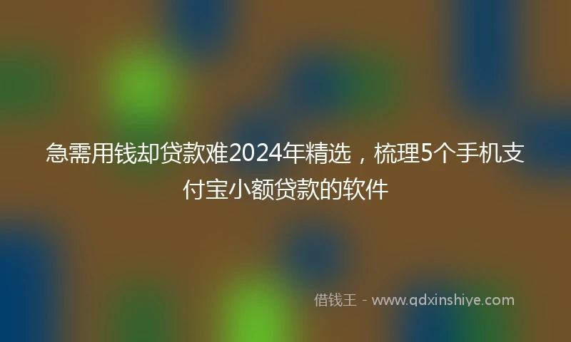 急需用钱却贷款难2024年精选，梳理5个手机支付宝小额贷款的软件