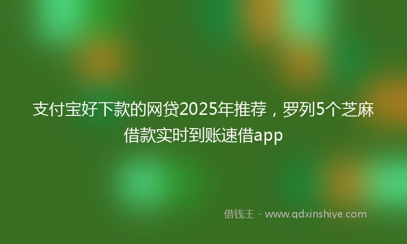 支付宝好下款的网贷2025年推荐,罗列5个芝麻借款实时到账速借app
