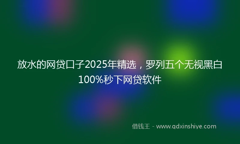 放水的网贷口子2025年精选，罗列五个无视黑白100%秒下网贷软件