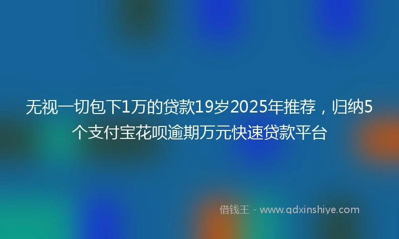 无视一切包下1万的贷款19岁2025年推荐，归纳5个支付宝花呗逾期万元快速贷款平台