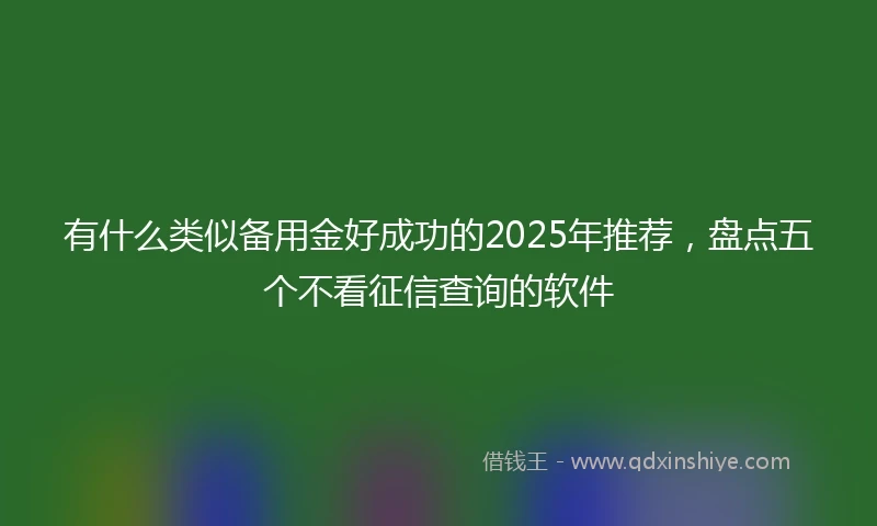 有什么类似备用金好成功的2025年推荐，盘点五个不看征信查询的软件