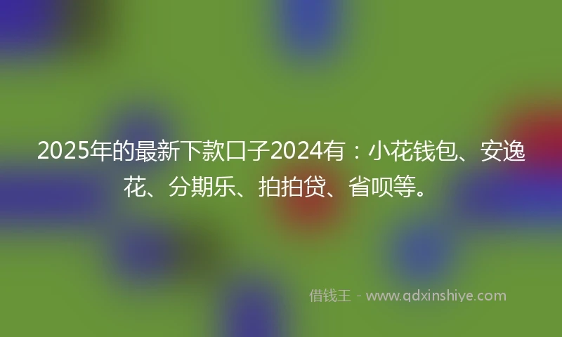 2025年的最新下款口子2024有：小花钱包、安逸花、分期乐、拍拍贷、省呗等。
