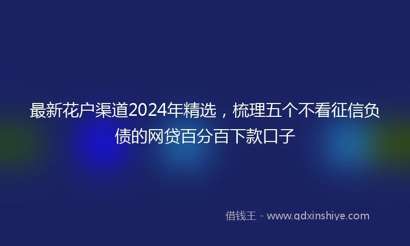 最新花户渠道2024年精选，梳理五个不看征信负债的网贷百分百下款口子