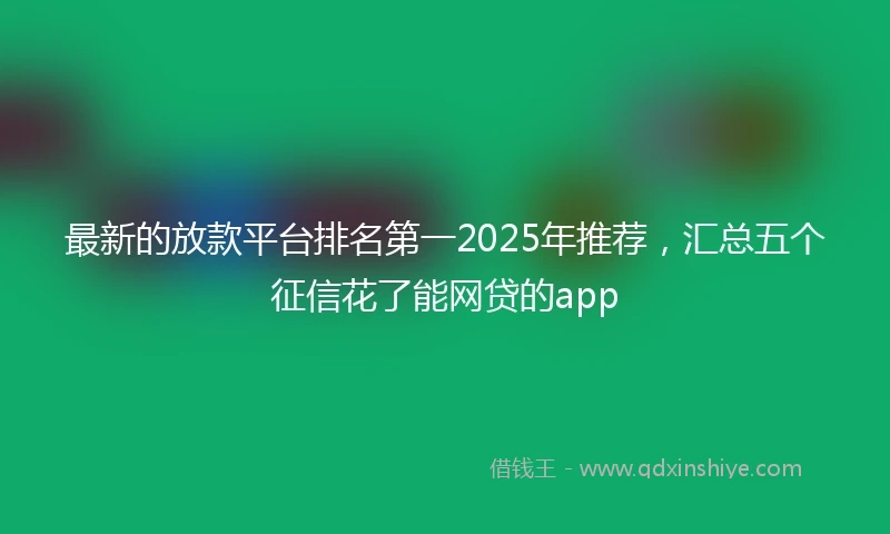 最新的放款平台排名第一2025年推荐，汇总五个征信花了能网贷的app