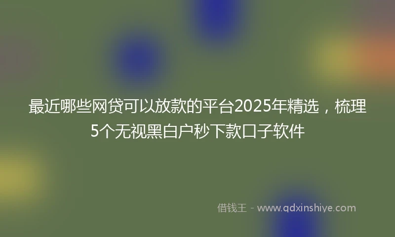 最近哪些网贷可以放款的平台2025年精选，梳理5个无视黑白户秒下款口子软件