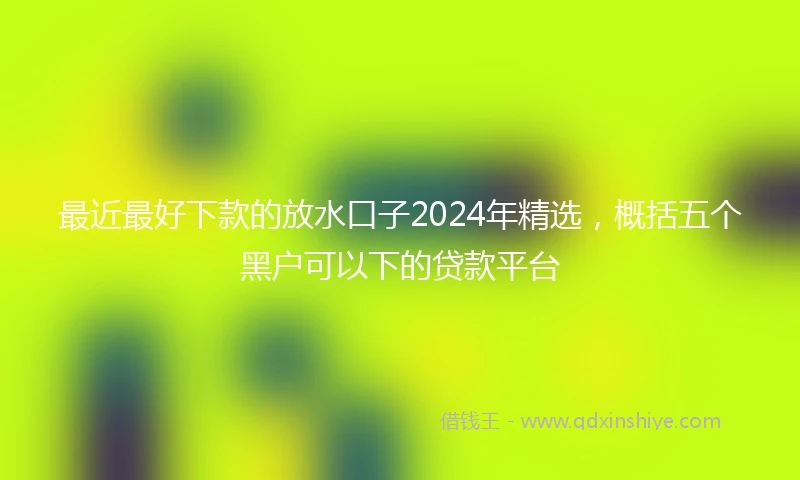 最近最好下款的放水口子2024年精选，概括五个黑户可以下的贷款平台