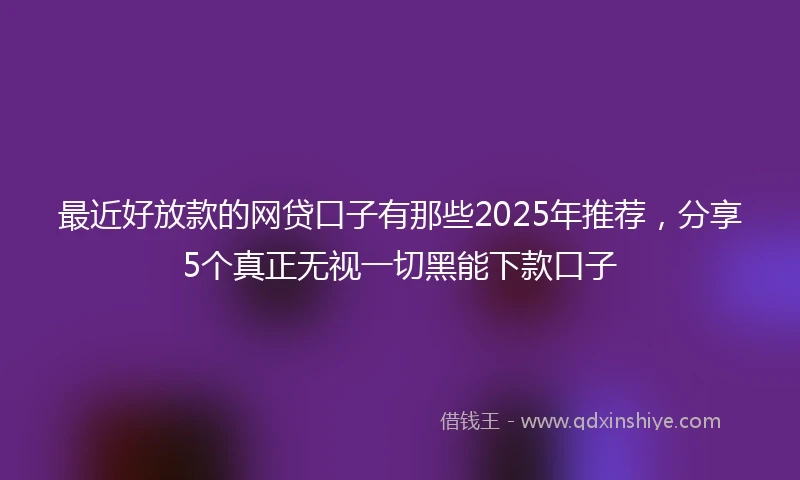最近好放款的网贷口子有那些2025年推荐，分享5个真正无视一切黑能下款口子